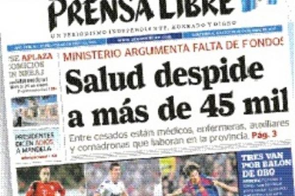 Prensa Libre dio a conocer los 45 mil despidos en la Extensión de Cobertura en Salud.