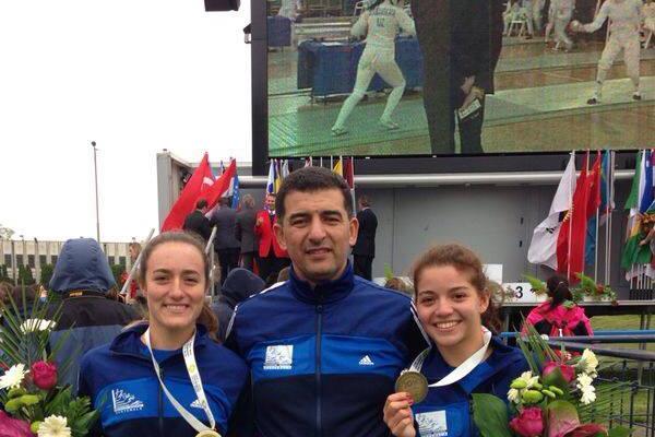 Las guatemaltecas Isabel Brand y Sophia Hernández ganaron bronce en el Campeonato Mundial Juvenil de Pentatlón Moderno. (Foto Prensa Libre: cortesía COG)