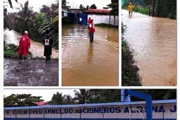 Áreas afectadas en Izabal,  por inundaciones.