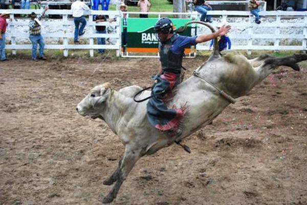 El jaripeo es una de las principales atracciones de la feria en Asunción Mita, Jutiapa <strong>(Foto. Prensa Libre. Óscar González)</strong><br _mce_bogus="1"/>