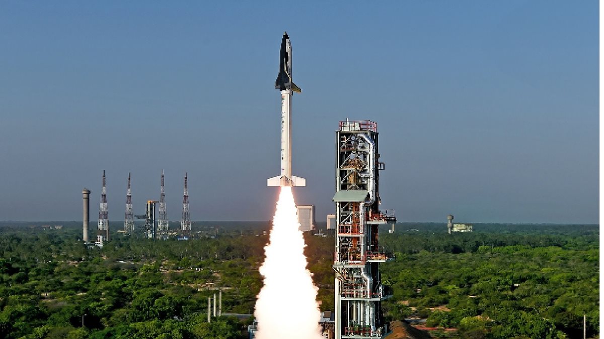 India ensayó con éxito un pequeño transbordador espacial de fabricación propia.(AFP).