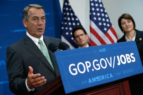 El republicano John Boehner, presidente de la Cámara de Representantes, en el Senado en Washington, DC. (Foto Prensa Libre/AP)