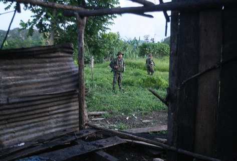 MILITARES cuidan un área protegida por el Conap.