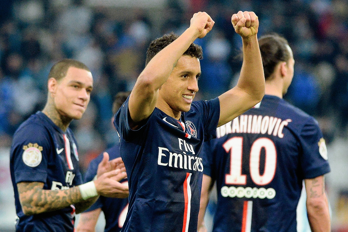 Los jugadores del PSG celebrar al terminar el encuentro. (Foto Prensa Libre: AFP)