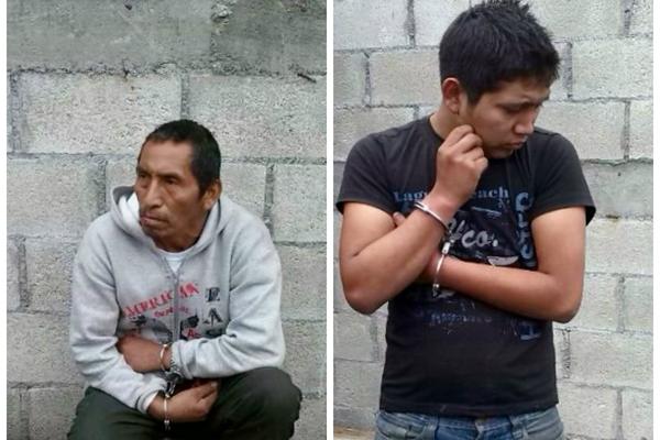 Carlos Xol Tiul y Marvin Roberto Xol Xol, detenidos. (Foto Prensa Libre: Oscar Figueroa)