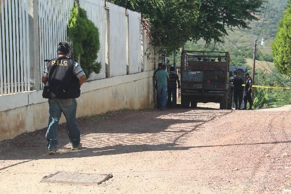 Lugar del ataque armado en que dos integrantes de la familia Cordón   murieron, en Chiquimula.