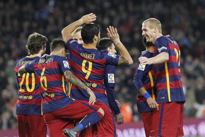 Suárez y Messi siguen en racha goleadora con el club azulgrana. (Foto Prensa Libre: AFP)