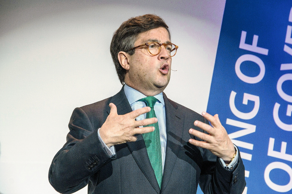 Luis Alberto Moreno, presidente del Banco Interamericano de Desarrollo (BID), durante la presentación en Busán. (Foto Prensa Libre. EFE)