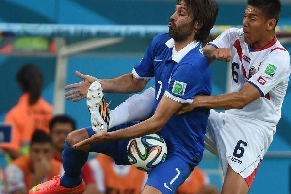 Una selección histórica de Costa Rica choca contra Grecia en octavos de final. (Foto Prensa Libre: AFP)