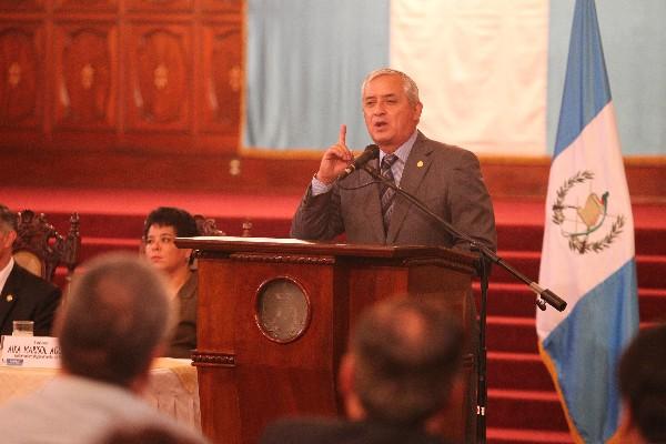 Pérez Molina, durante la conferencia de prensa.