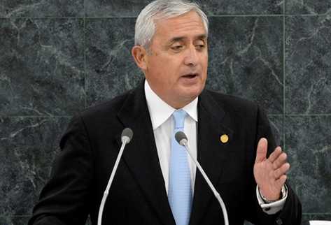 Presidente Otto Pérez se dirige a gobernantes durante la asamblea de la ONU. (Foto Prensa Libre: AP)