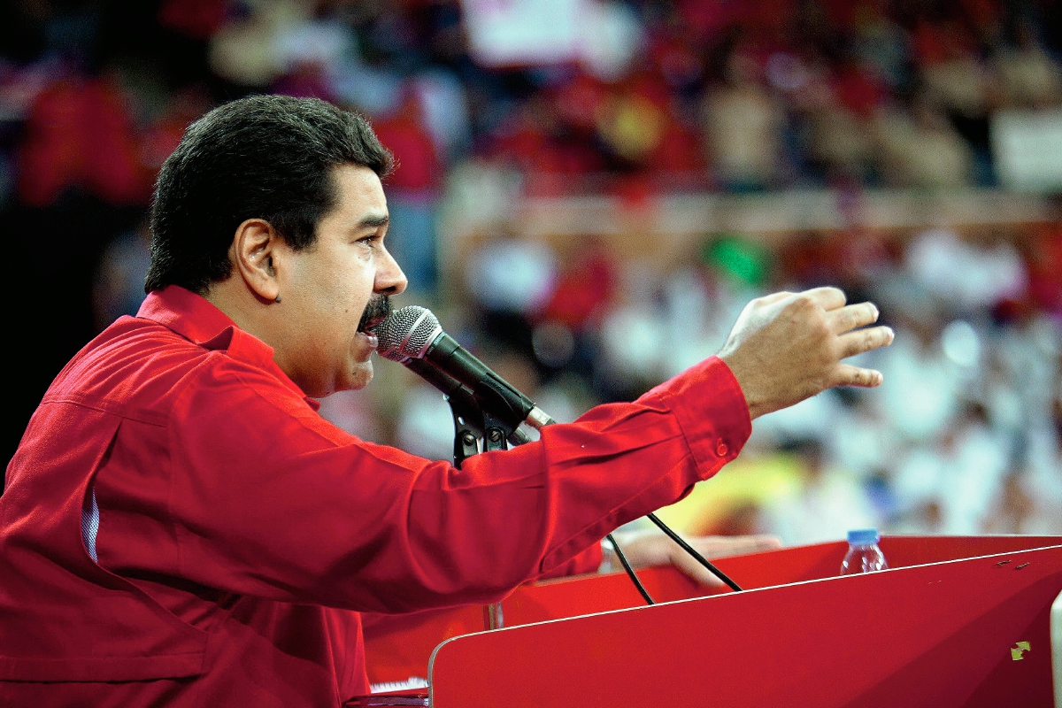 Nicolás Maduro,  durante el acto de clausura del Primer Congreso de la clase trabajadora de Venezuela, en Caracas(Foto Prensa Libre:  AFP)