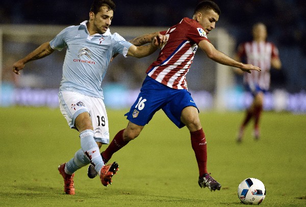 Atlético empató en el juego de ida de la Copa del Rey contra el Celta. (Foto Prensa Libre: AFP)