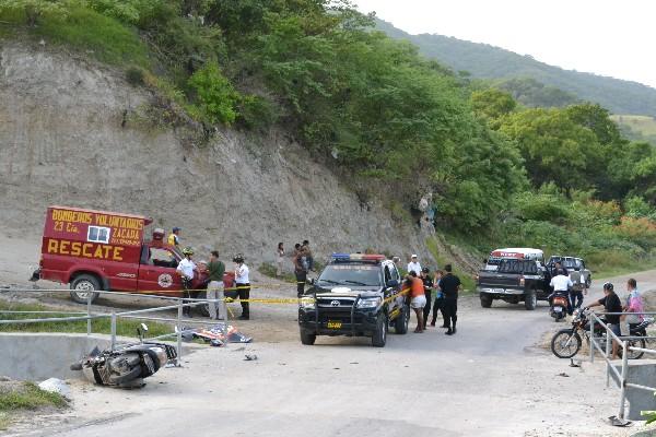 Socorristas, en el lugar del accidente.