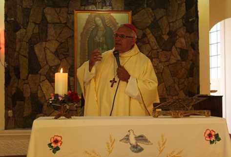 Álvaro Ramazzini, obispo de Huehuetenango durante la homilía dominical (Foto. Prensa Libre. Mike Castillo)