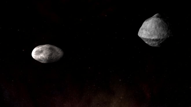 La NASA planea impactar al asteroide Didymos para probar su técnica de deflexión, para desviar los cuerpos que se acerquen a la Tierra. (Foto Prensa Libre: Nasa/Jhuapl)