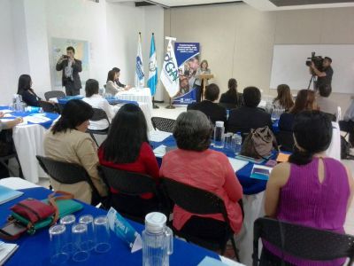 Los datos de rescate y abrigo temporal de niños y adolescentes fueron dados a conoce en un taller. (Foto Prensa Libre: Paulo Raquec)