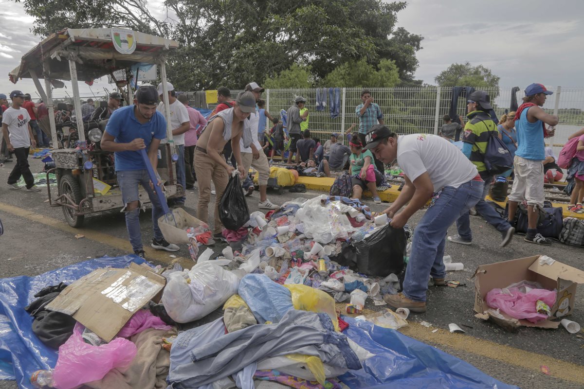 Paso y estad a de caravana de migrantes duplica desechos en calles