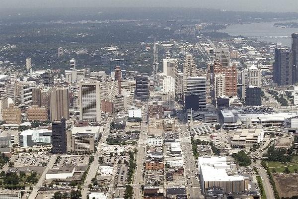 Vista área de Detroit, ciudad que trata de salir de la bancarrota.