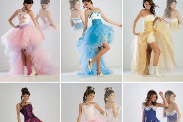 Vestidos de 15 largo atras y corto adelante sale