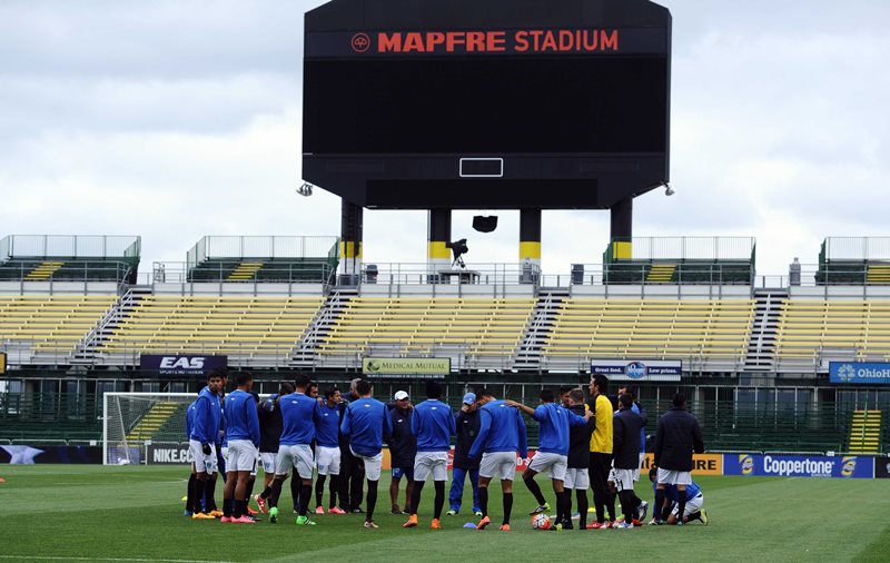 La Selección Nacional realizó el reconocimiento de cancha del estadio Mapfre de Columnus. (Foto Prensa Libre: Francisco Sánchez)