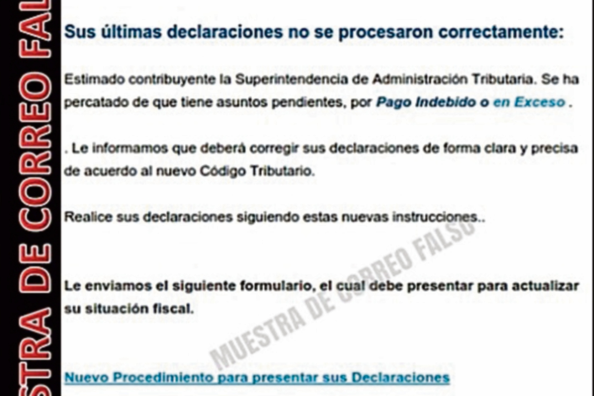 La SAT advirtió a los contribuyentes mediante un comunicado. (Foto Prensa Libre: Cortesía SAT).