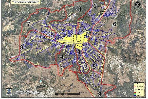 Así luce el mapa de la cabecera  de Chimaltenango, que a partir de ahora tiene nueve zonas, gracias al programa  de urbanización de la comuna.