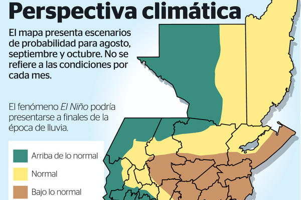 Expertos señalan que condición se debe a la presencia débil de El Niño.  (Infografía Prensa Libre: Mynor Álvarez)