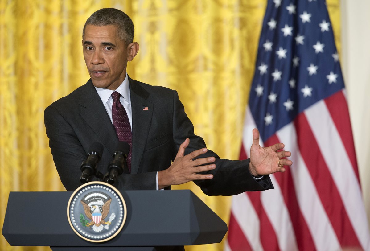 Barack Obama, presidente de EE. UU., ordena comenzar a analizar levantamiento de sanciones a Irán. Foto Prensa Libre (AP)