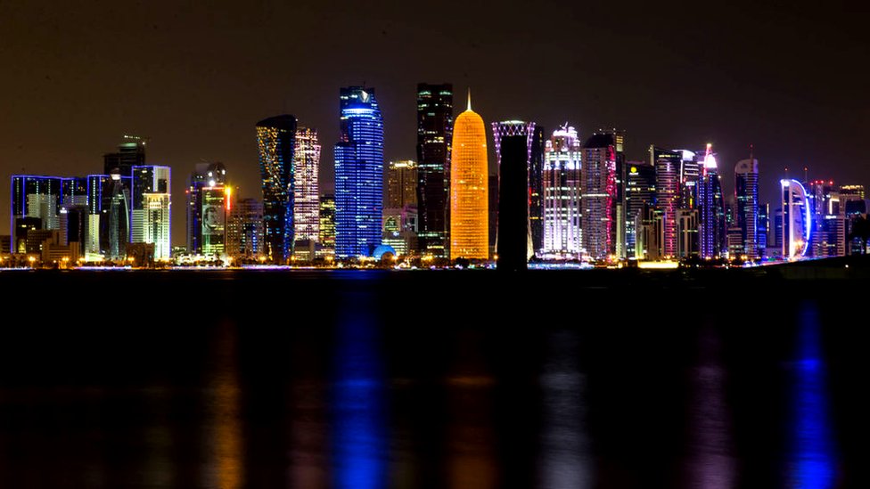 El horizonte de la ciudad de Doha es muy llamativo.