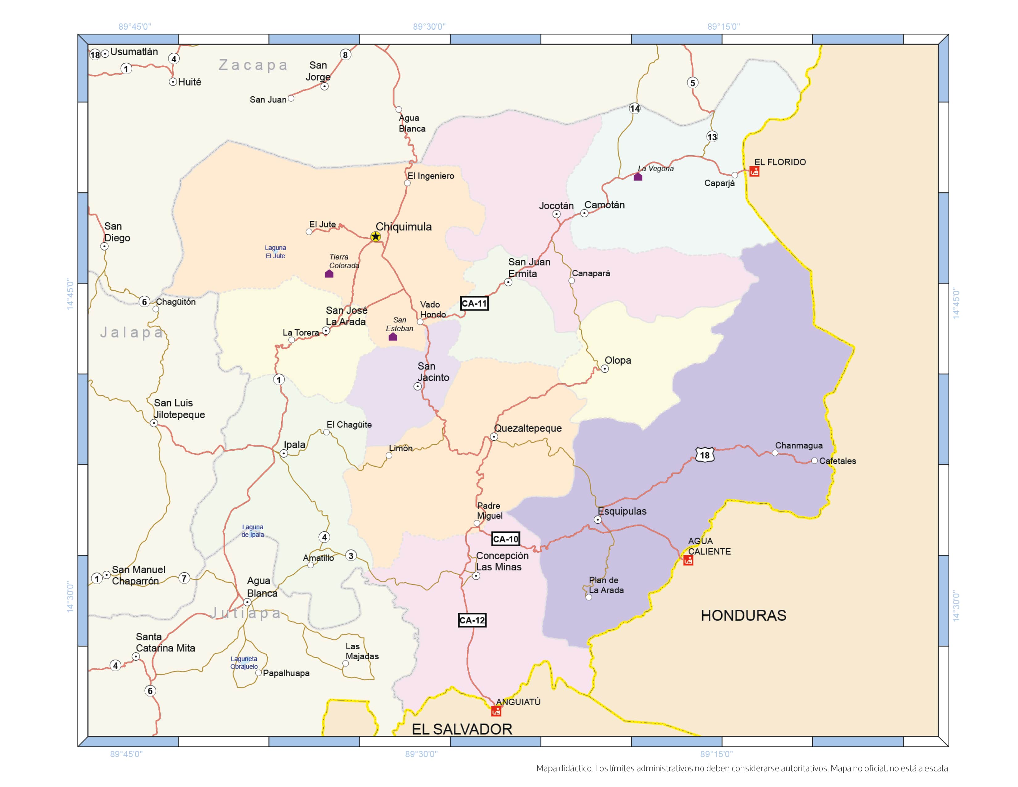 Mapa De Guatemala Y Sus Departamentos Por Regiones 9175