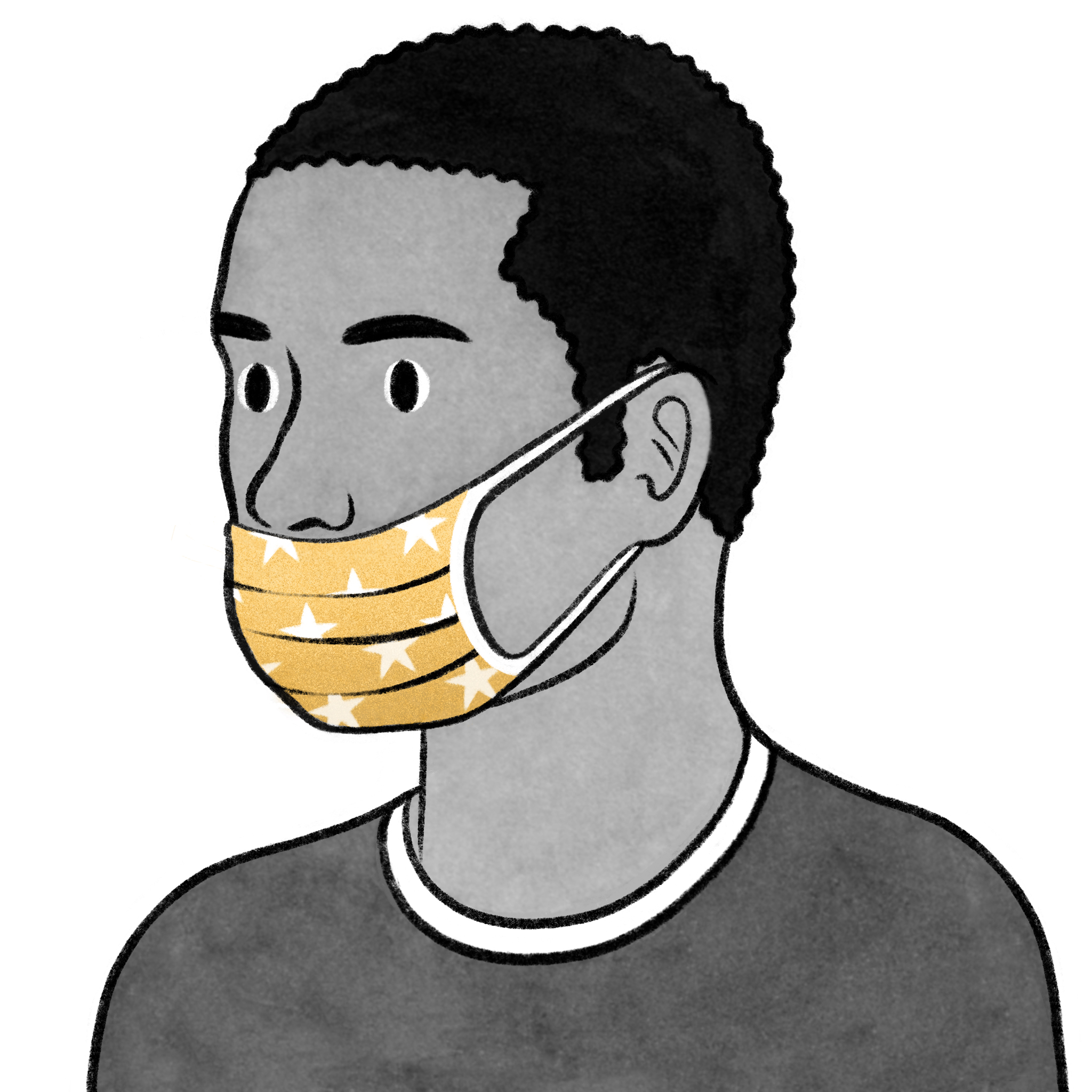  Llevar una máscara facial lleva un tiempo acostumbrarse. (Ilustración: Eleni Kalorkoti / The New York Times)