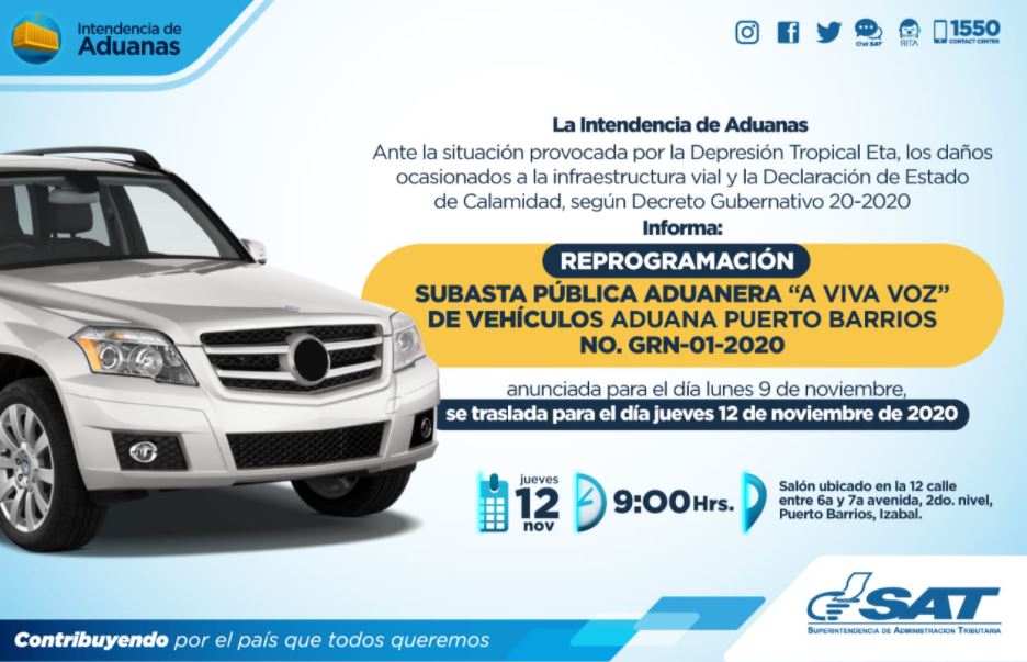 Sat Subastará Lote De Vehículos Abandonados En Aduana De Puerto Barrios Y Los Requisitos Para 4490