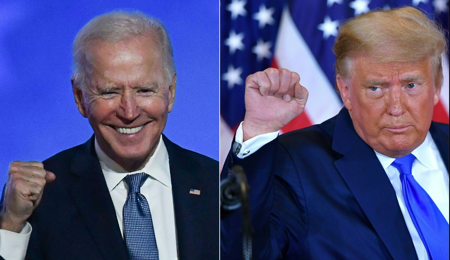 Biden y Trump en su batalla por llegar a la Presidencia. (Foto Prensa Libre: AFP)