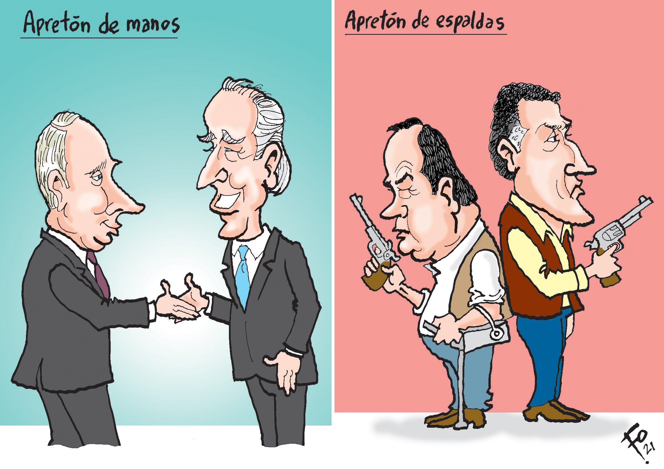 Personajes: Vladimir Putin, Joe Biden, Alejandro Giammattei y Guillermo Castillo.