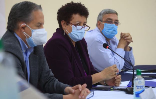 Autoridades del Ministerio de Salud informan de la situación de la pandemia del covid-19 en Guatemala. (Foto Prensa Libre: Carlos Hernández) 