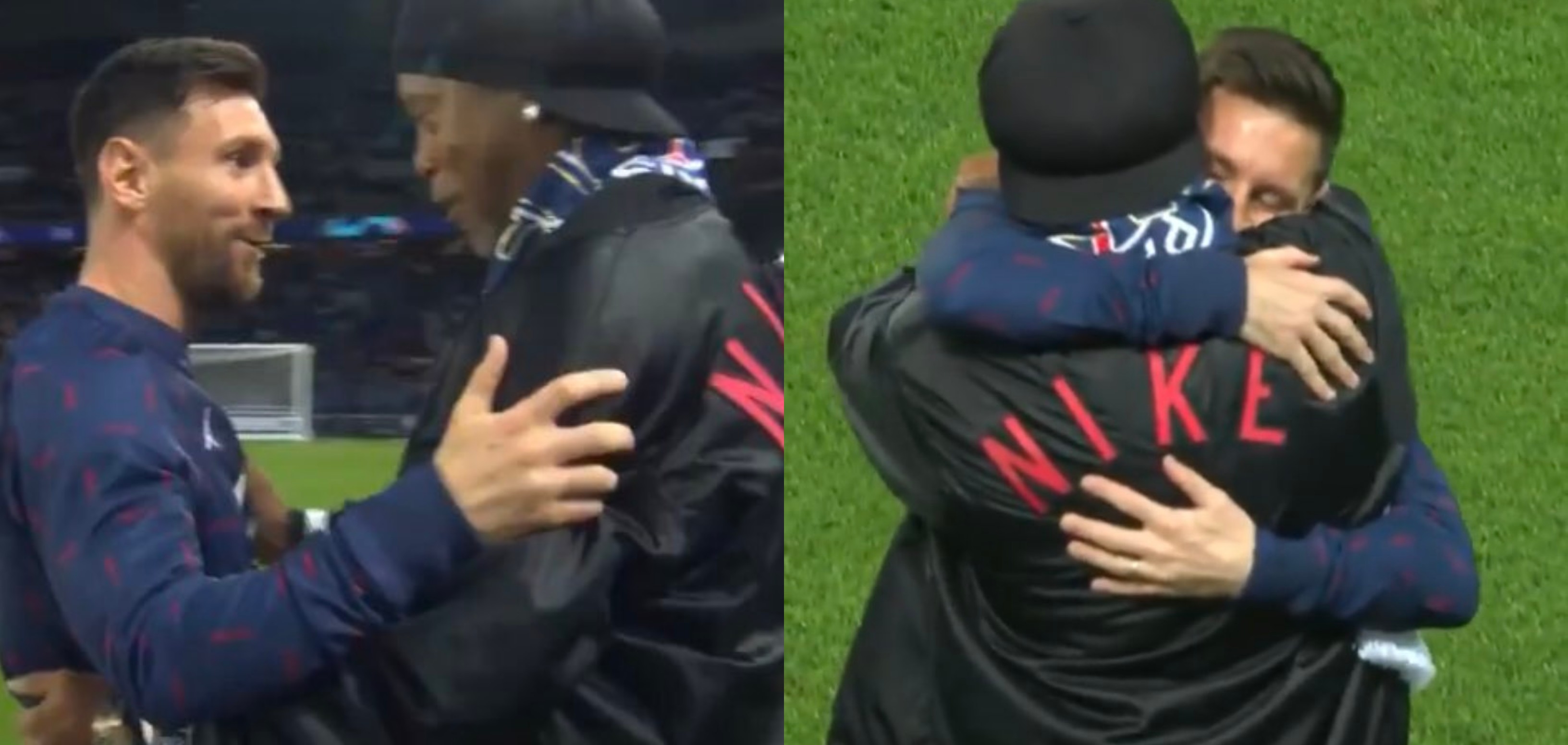 Un Emotivo Abrazo En El Reencuentro De Lionel Messi Y Ronaldinho Antes