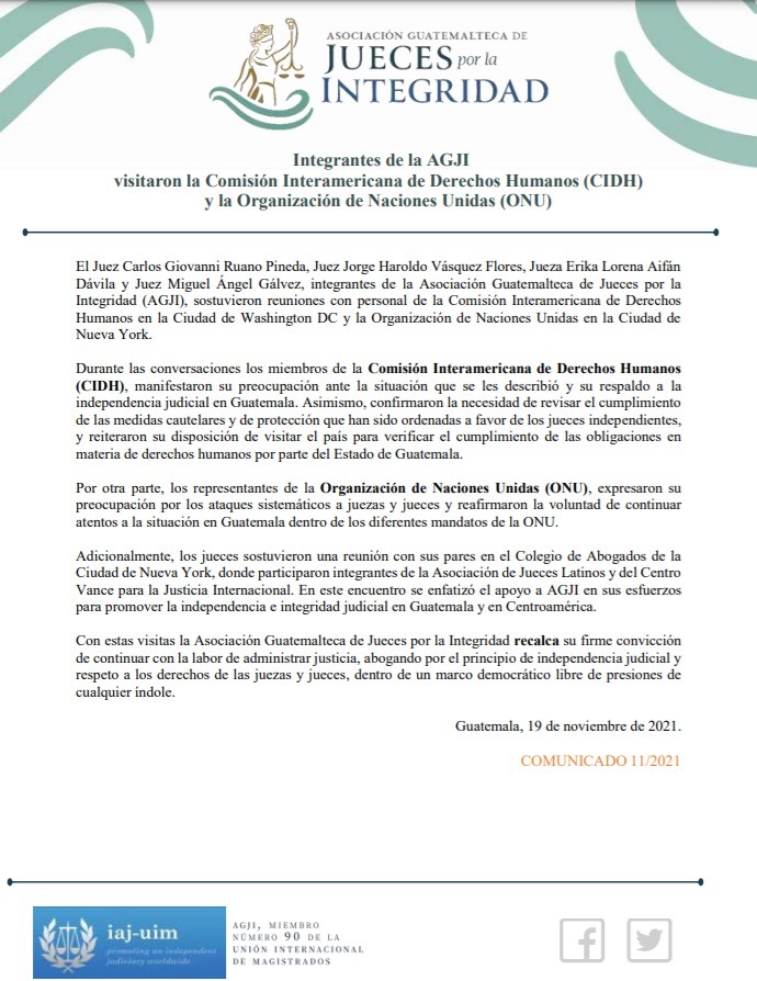 Jueces Guatemaltecos Se Reúnen Con La CIDH Y La ONU En Estados Unidos