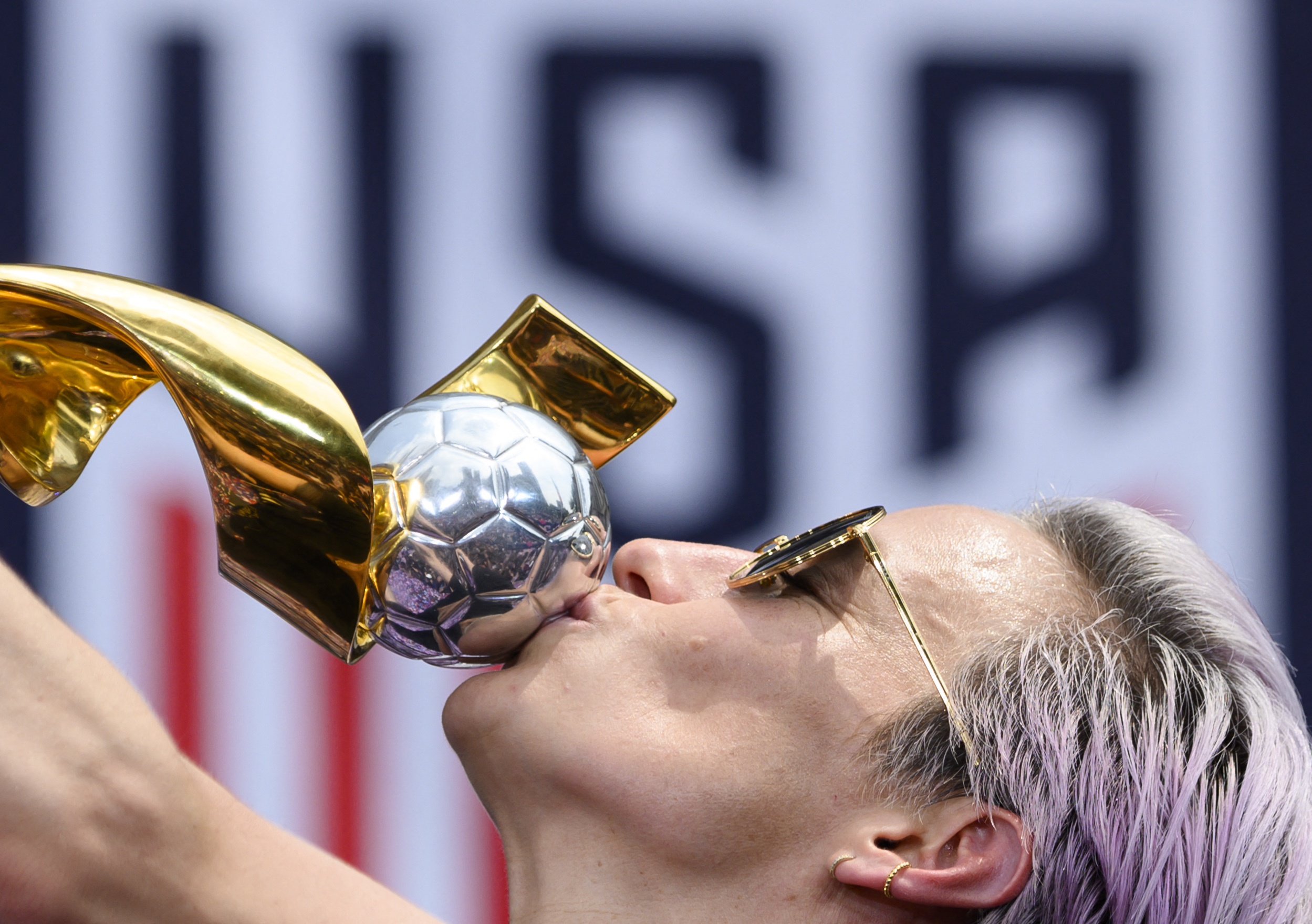 Megan Rapinoe, referente del futbol femenino estadounidense. (Foto Prensa Libre: AFP)