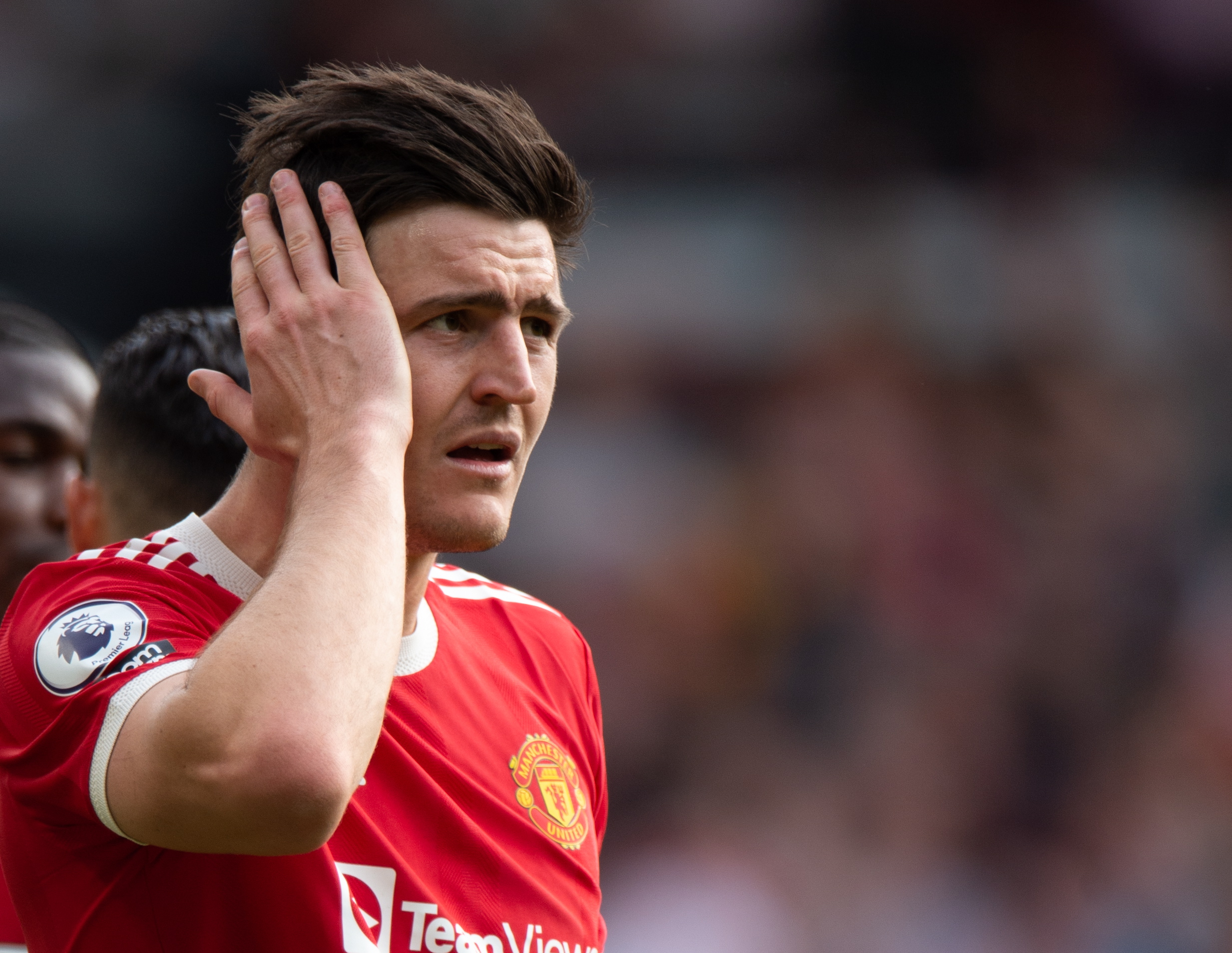 Harry Maguire pasa por un momento complicado en el Manchester United. (Foto Prensa Libre: EFE)