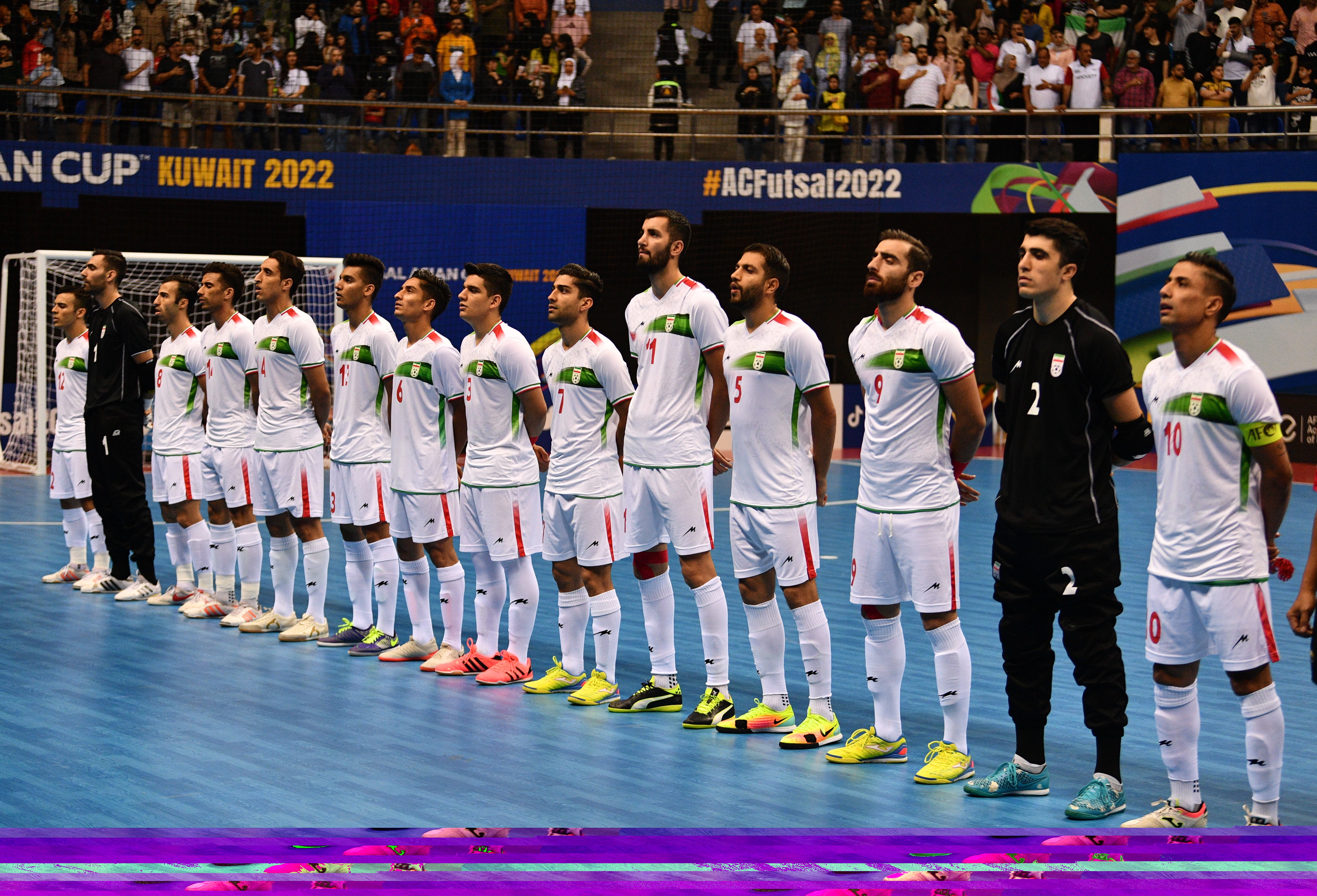 Jugadores de la Selección de Irán de futsal durante la final de la Copa Asiática.