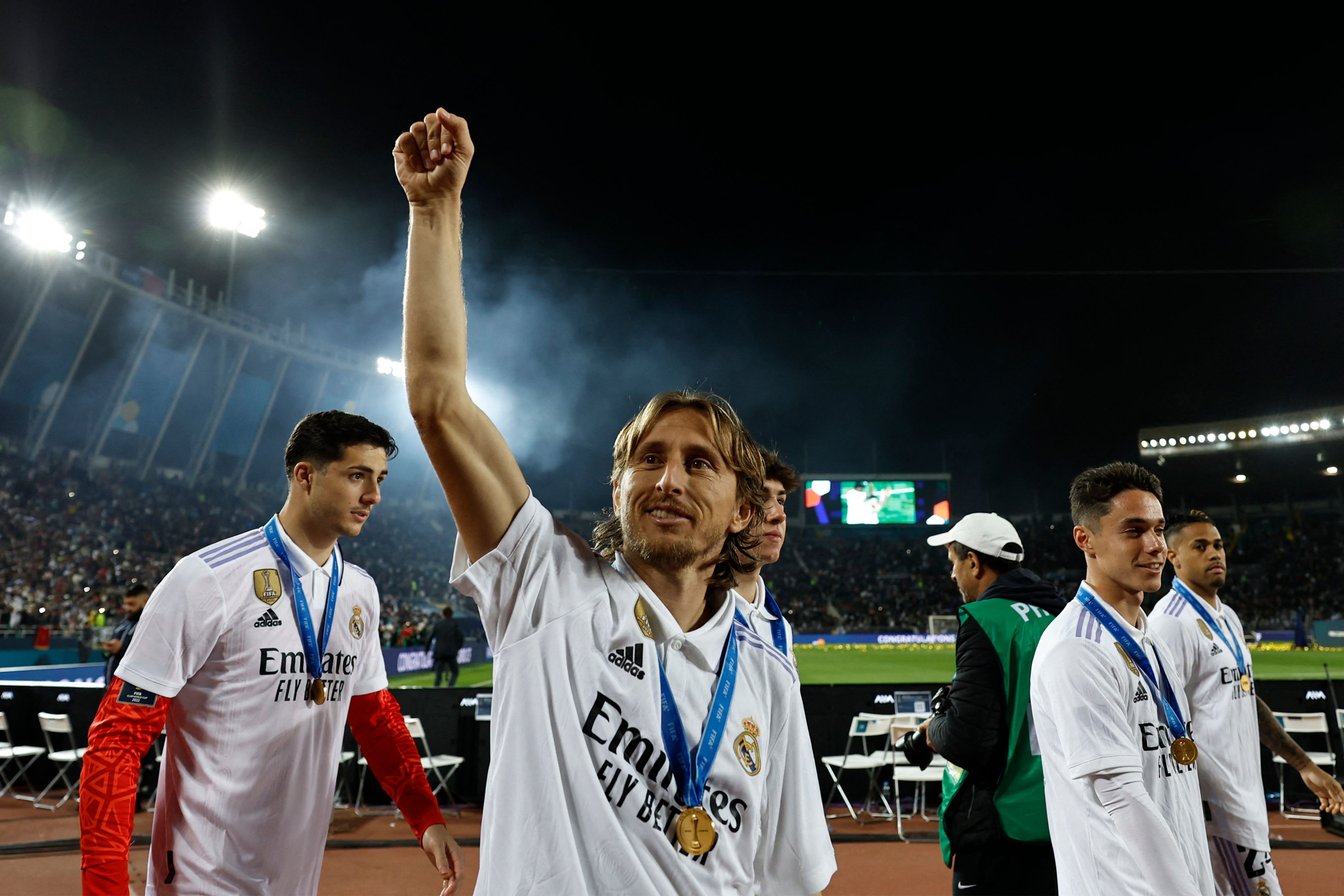 Luka Modrić durante la última conquista del Real Madrid del Mundial de Clubes.