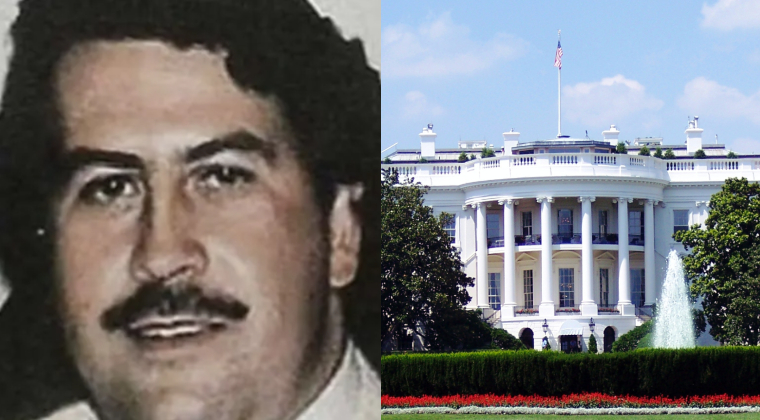 Foto pablo escobar frente deals a la casa blanca