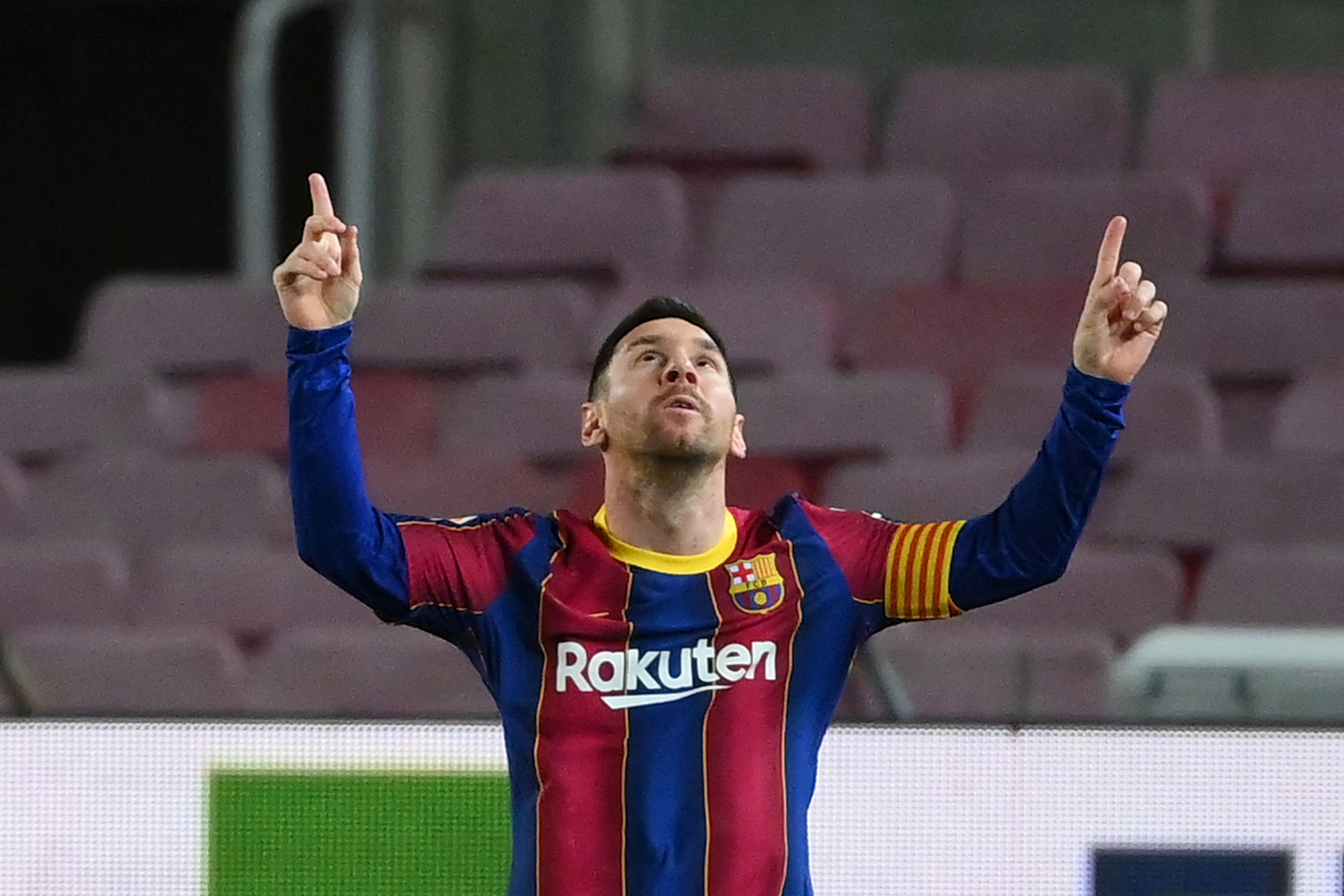 El delantero argentino Lionel Messi celebra después de marcar un gol cuando aún militaba en Barcelona.