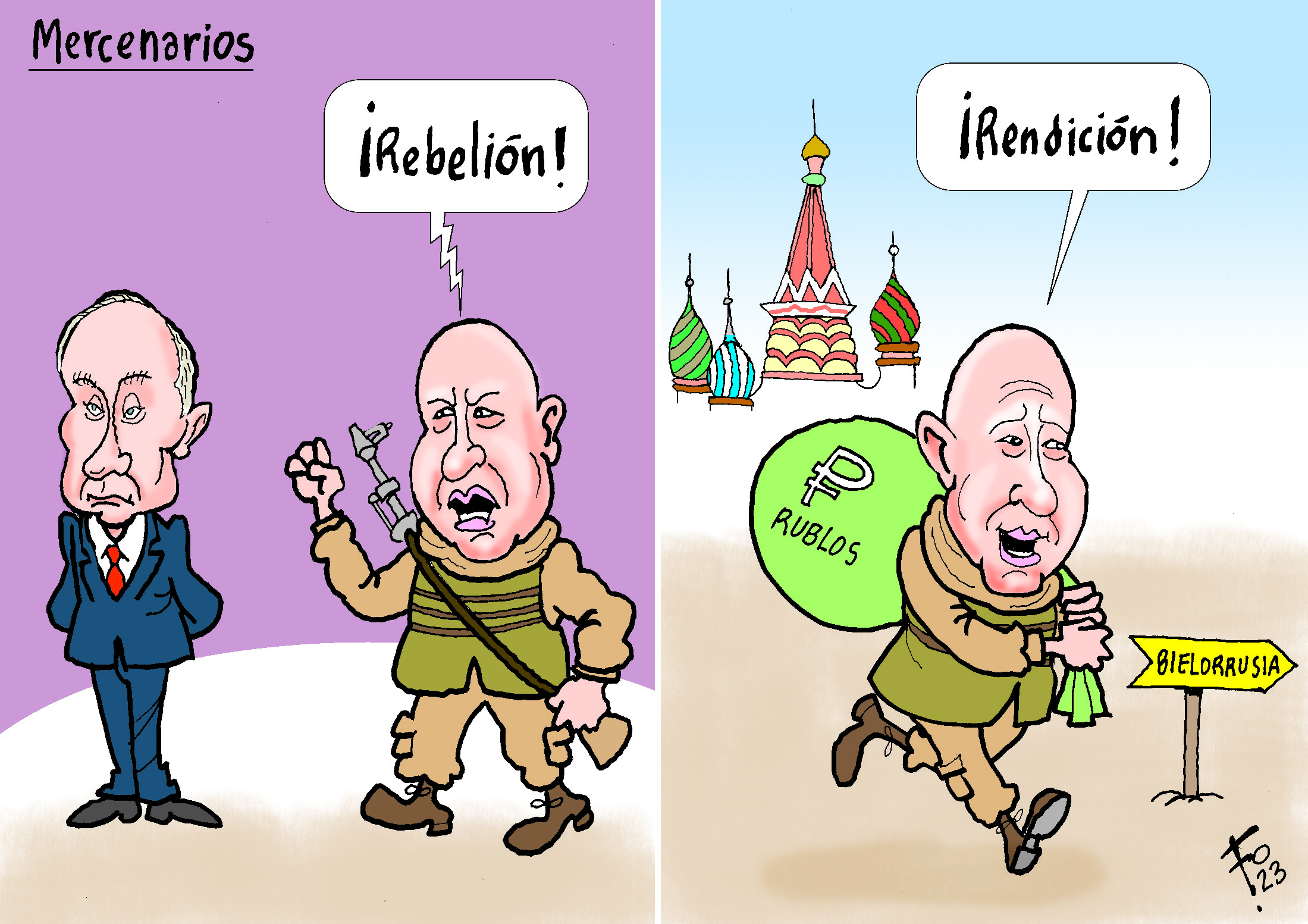 Personajes: Vladimir Putin y Yevgeni Prigozhin