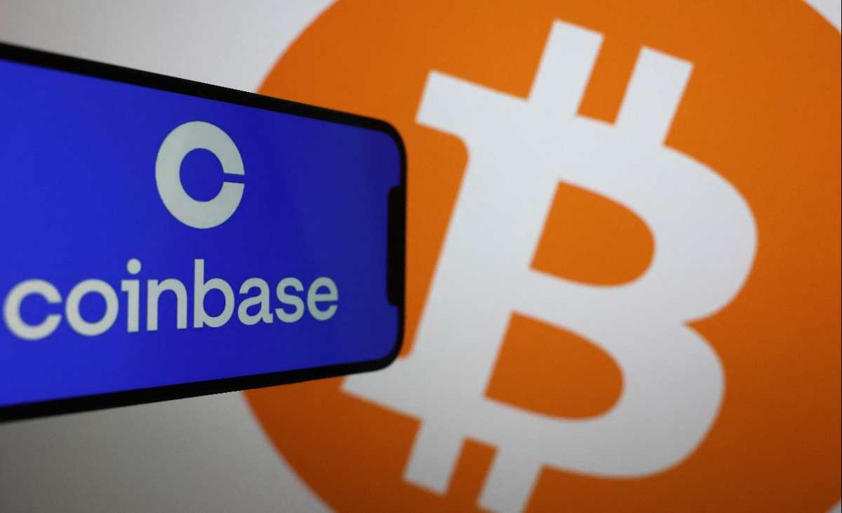 Logotipo de Coinbase. (Foto Prensa Libre: AFP)