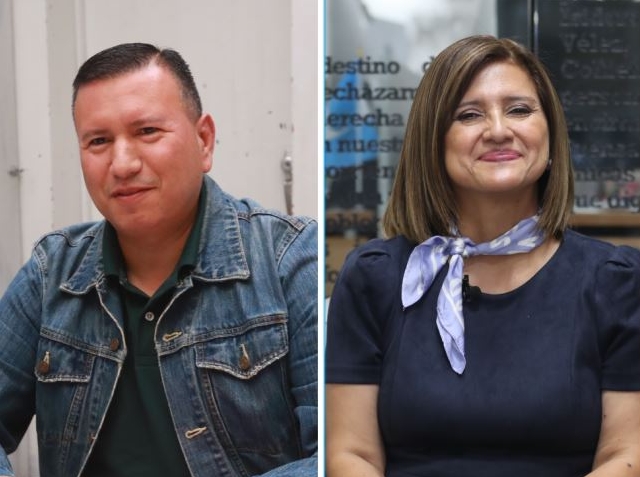 Romeo Guerra y Karin Herrera son los candidatos vicepresidenciales de los binomios de la UNE y Movimiento Semilla, que fueron los más votados en la primera vuelta electoral del 25 de junio. (Foto Prensa Libre: María José Bonilla/Roberto López)