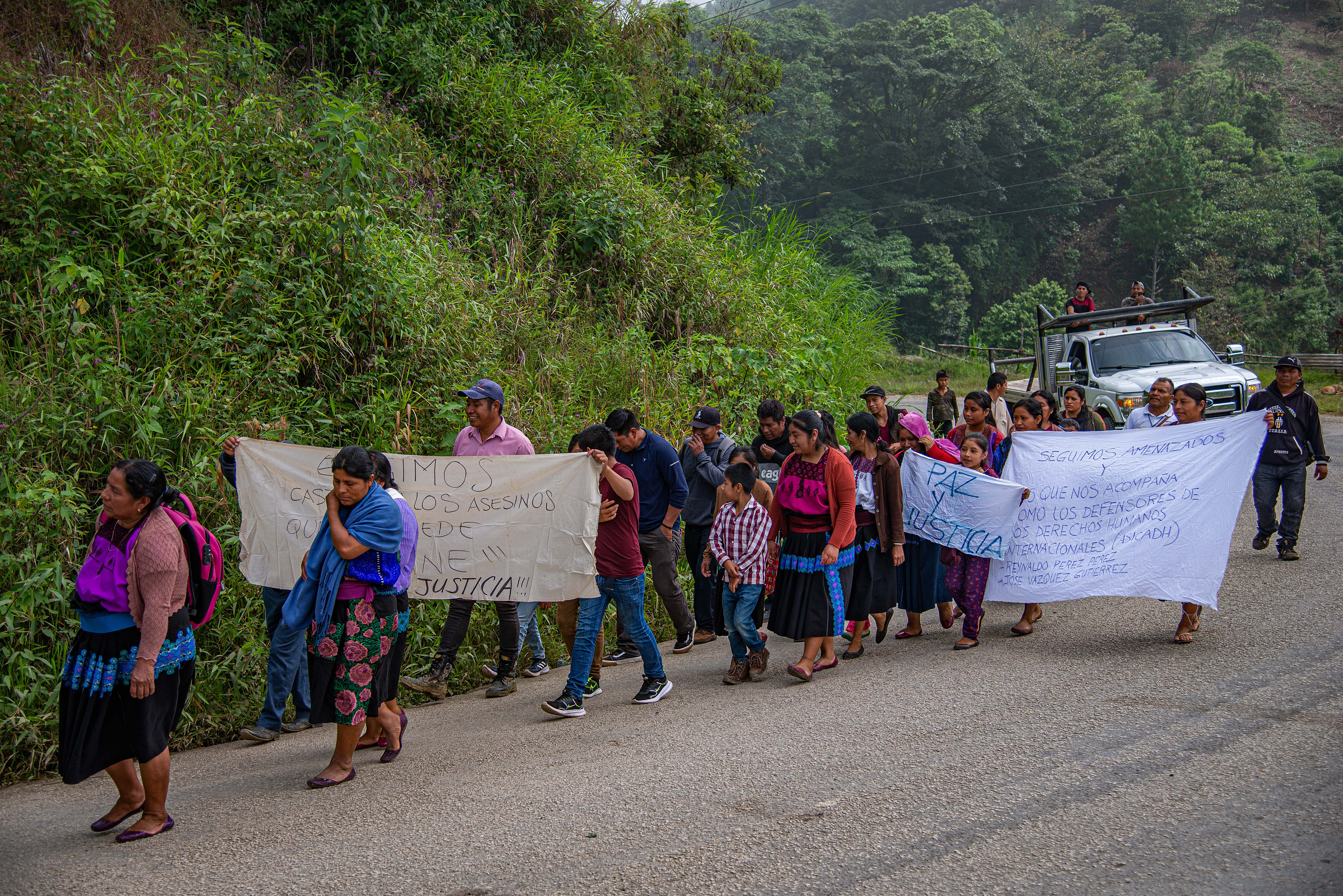 manifestación contra la violencia en Chenalhó, Chiapas, México