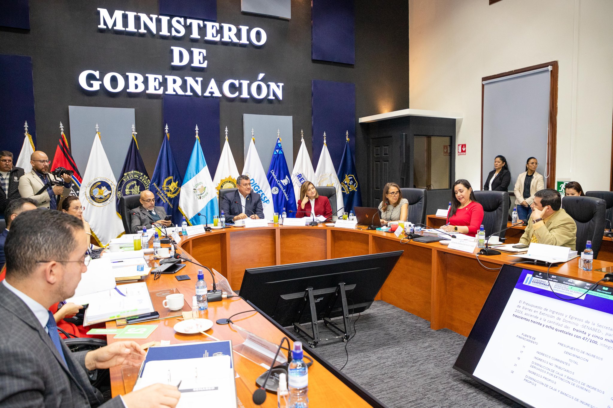 La vicepresidenta electa, Karin Herrera, participó en una reunión del Conabed. (Foto Prensa Libre: Cortesía Vicepresidencia de la República)