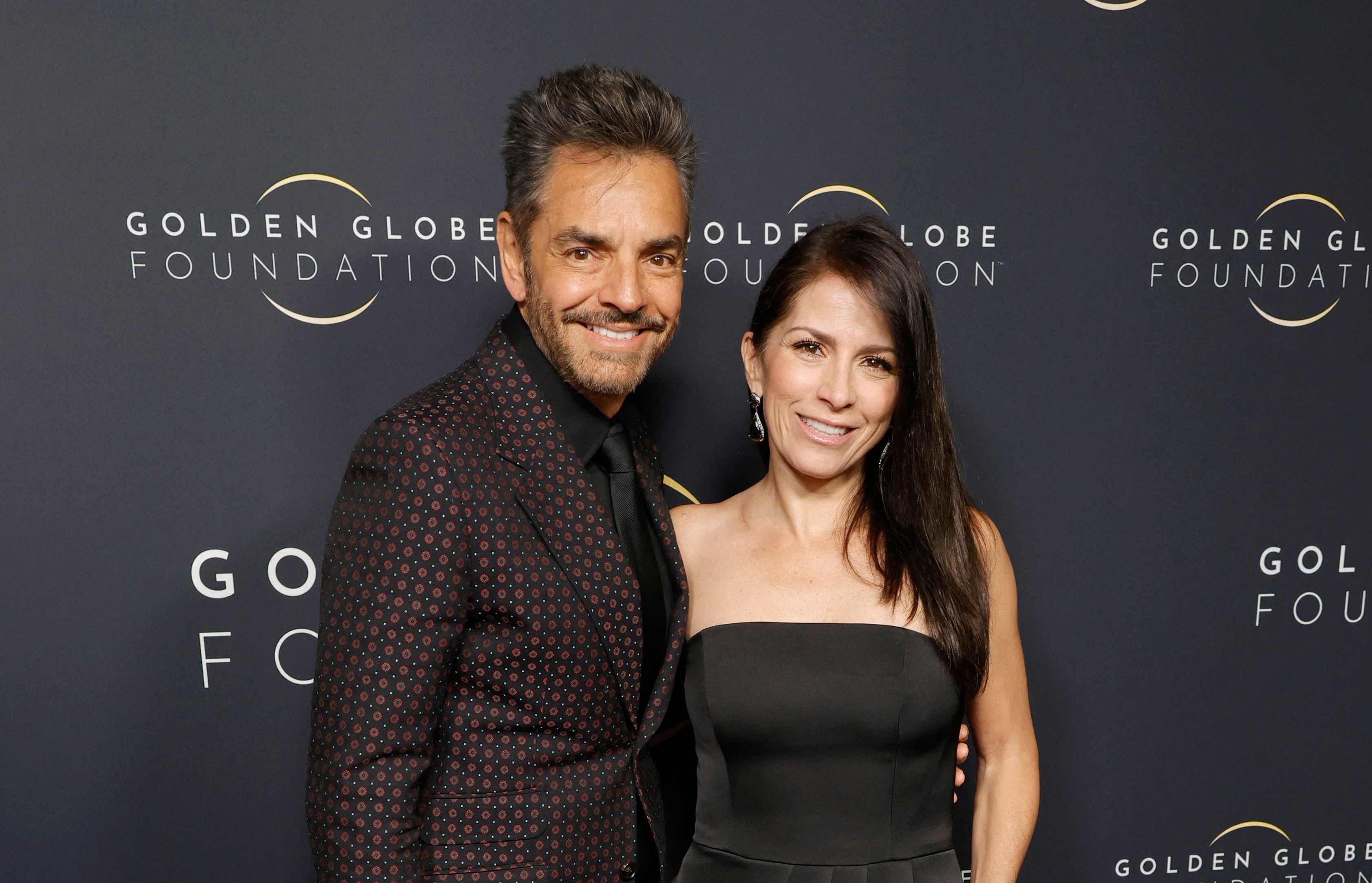 Alessandra Rosaldo y Eugenio Derbez en los "Golden Globes" este año.